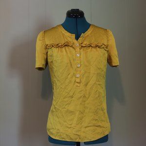 J. Crew | Mustard Textured Blouse